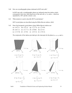 3.60 How are crystallographic planes indicated in HCP unit cells? In