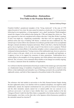 Traditionalism&mdash;Rationalism. Two Paths to the Prussian Reforms ? 1