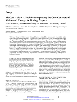 Essay BioCore Guide: A Tool for Interpreting the Core Concepts of
