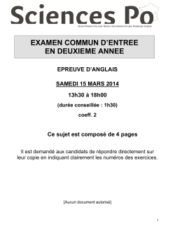 EXAMEN COMMUN D`ENTREE EN DEUXIEME ANNEE EPREUVE