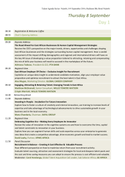 Thursday 8 September - Global Career Company