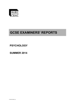 GCSE Psychology Examiners` Report Summer 2014 pdf
