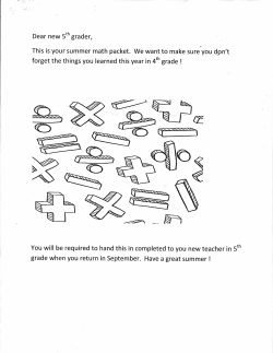 4th entering 5th grade Math