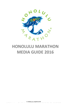 HONOLULU MARATHON MEDIA GUIDE 2016