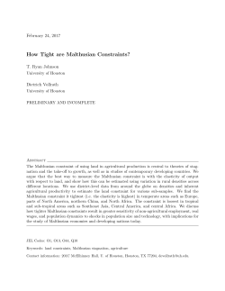 How Tight are Malthusian Constraints?