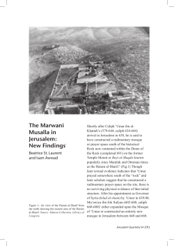 The Marwani Musalla in Jerusalem - The Institute for Palestine Studies
