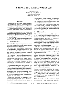 A TENSE AND ASPECT CALCULUS