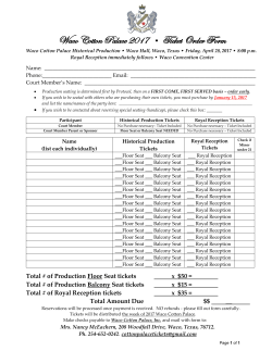 Ticket Order Form - WacoCottonPalace.org