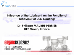 Influence of the Lubricant on the Functional Behaviour of DLC