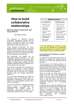 How to build collaborative relationships