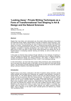 Private Writing Techniques as a Form of Transformational Text