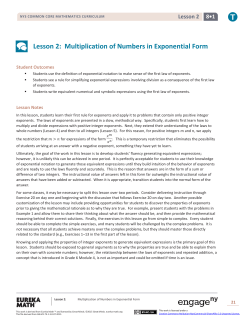 Lesson 2: Multiplication of Numbers in Exponential Form
