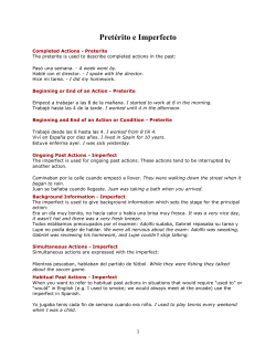 Advanced Spanish Conversation and Composition: Preterite or
