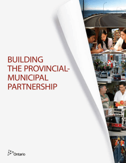 building the provincial- municipal partnership