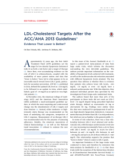 LDL-Cholesterol Targets After the ACC/AHA 2013 Guidelines