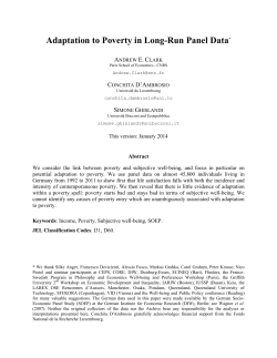 Adaptation to Poverty in Long