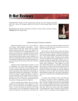 Napoleon Bonaparte`s European Community - H-Net