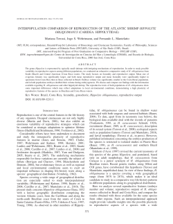INTERPOPULATION COMPARISON OF REPRODUCTION OF THE