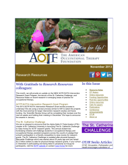 November 2013 - American Occupational Therapy Foundation