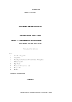 Extermination of Mosquitoes Act