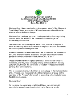 Opening Plenary Statement - 25 May 2012