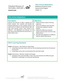 Ohio Animal Adaptations - Cleveland Museum of Natural History