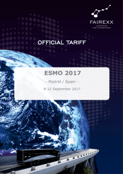 ESMO 2017 - Fairexx Official Tariff