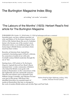 The Burlington Magazine Index Blog &ndash; art writing * art works * art