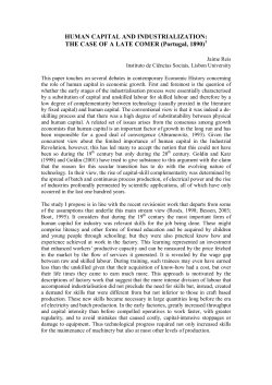 HUMAN CAPITAL AND INDUSTRIALIZATION: THE CASE