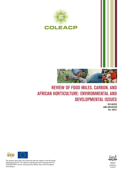 review of food miles, carbon, and african horticulture: environmental