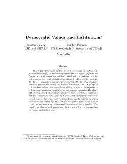 Democratic Values and Institutions