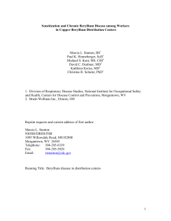 Sensitization and Chronic Beryllium Disease among