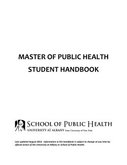 MPH Student Handbook - University at Albany