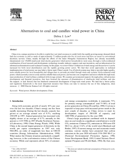 Alternatives to coal and candles: wind power in China
