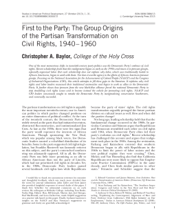 First to the Party: The Group Origins of the Partisan Transformation