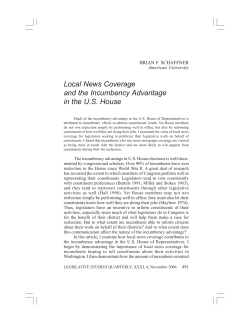 Local News Coverage and the Incumbency Advantage in the U.S.