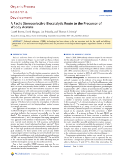 A Facile Stereoselective Biocatalytic Route to the Precursor