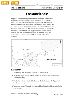 Constantinople - Mr. Vargas` Class