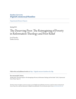 The Deserving Poor: The Reimagining of Poverty in Reformation