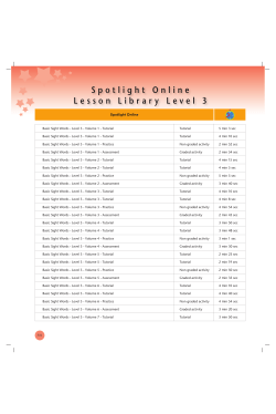Spotlight Online Lesson Library Level 3