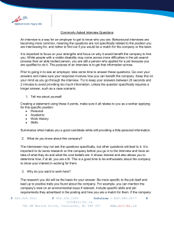 Interview Questions Guide - SCI Information Database