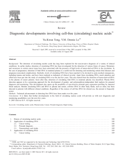 Diagnostic developments involving cell