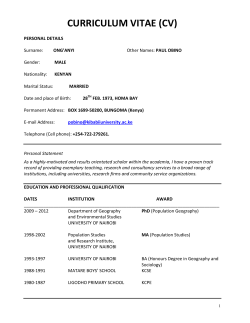 CV - Kibabii University