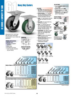 Heavy Duty Casters 61 SerieS &bull; CapaCity to 1500