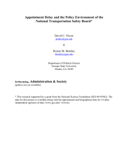 Appointment Delay at the NTSB