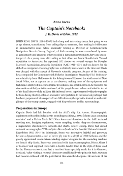 The Captain`s Notebook: JK Davis at Eden, 1912