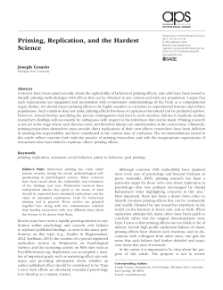 Priming, Replication, and the Hardest Science