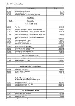 2016 COIDA Tariffs &ndash; Prosthetics