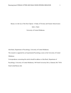 Revised Chivalry Experiment - Learn@UCO