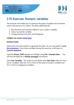 Numeric variables - The University of Auckland